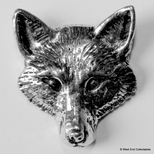 Fox head front pewter - head,
