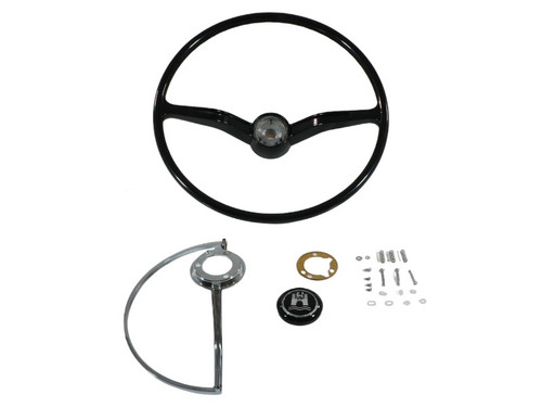 Black steering wheel with horn - steering,