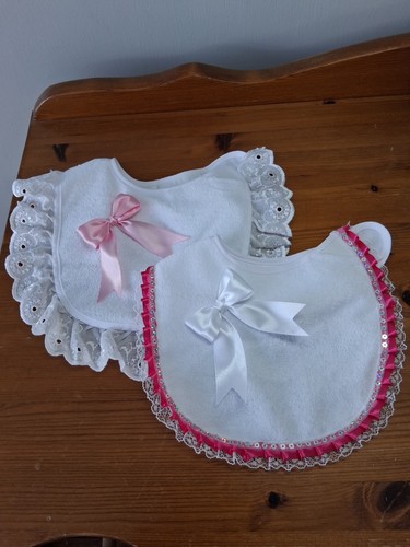 Baby girls bibs size 6 - 2, 0-6