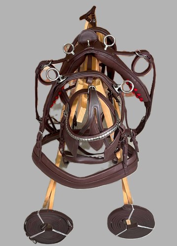 Leather driving harness brown - leather,
