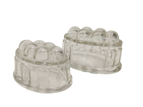 Pair vintage clear glass jelly - vintage,