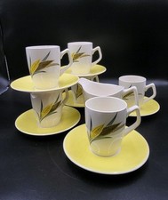 Vintage 1960s Crownford, Burslem Part Coffee Set, Stylised Wheat Ear Design