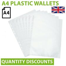 100 Punched Pockets A4 CLEAR
