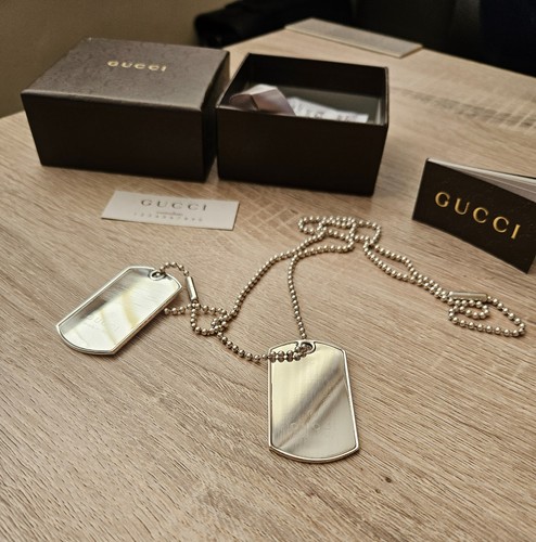 Gucci sterling silver dog tags - silver,