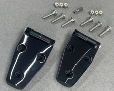 LAND ROVER DEFENDER 90 110 130 - BONNET HINGE SET GLOSS BLACK - LRC1152B