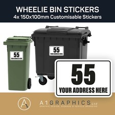 4x WHEELIE BIN NUMBERS CUSTOM