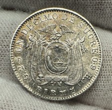 1915 Ecuador Silver Decimo De