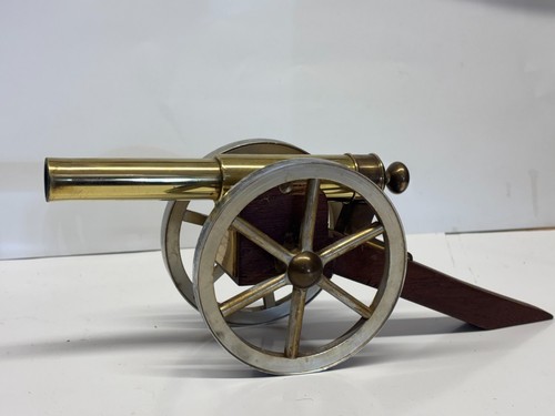 Brass and wooden cannon - brass,