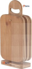 axentia Wood Chopping Rustic-Bamboo Cutting Board Set, Brown, 22 x 15 x 0.8 cm