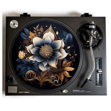 TURNTABLE SLIPMAT for Vinyl Records 12" DJ Slip Mat goth emo vinyls dark flowers