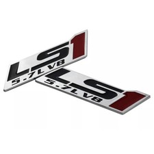 2x For LS1 5.7L V8 Engine Emblems Badge Nameplate 3D Sticker Logo Red