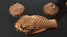 3 vintage copper moulds