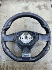 Used Genuine 2006 VW MK5 Golf GTI Black Leather Flat Bottom Steering Wheel