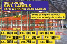 WAREHOUSE RACKING SHELVING INDUSTRIAL SWL S.W.L. HORIZONTAL SAFE WORKING LOAD