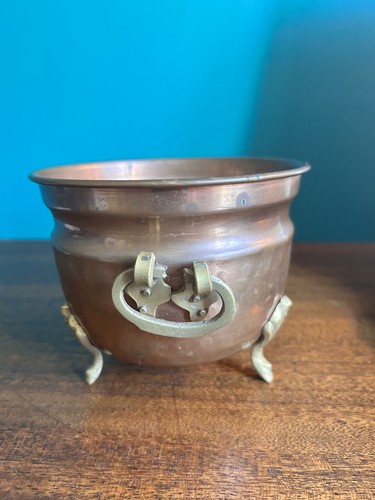 Vintage hammered copper three - hammered,