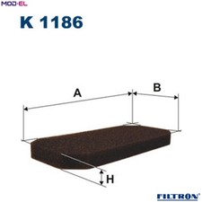 FILTER CABIN AIR K 1186 FOR