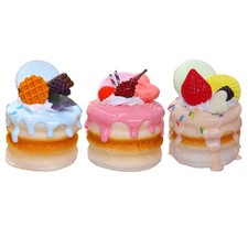  3 Pcs Dummy Cake Fake Realistic Cupcake Props Artificial Display