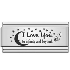Italian Charm SuperLink 18mm Silver Fits Nomination Bracelet I Love You