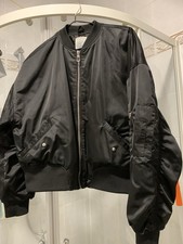 Primark Black Bomber Jacket Size S - Zip Arm Pocket coat womens