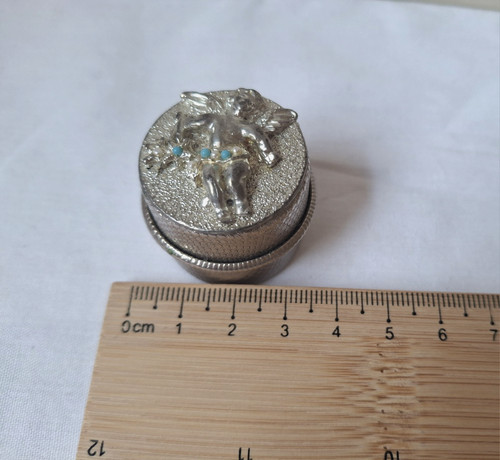 Vintage silver plated pill - vintage, box