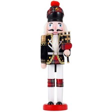 12'' Christmas Nutcracker Soldier Bagpipes Wooden Vintage Decorative Gift Black
