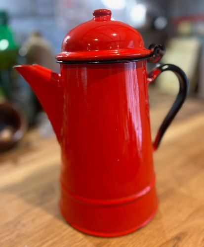 Vintage retro red - retro, enamel