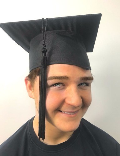 Black felt mortar board hat - mortar,