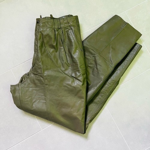 Vintage leather pants olive - pants,