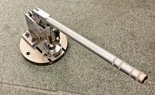 USED LARGE ARBOR PRESS / PUNCH HOMEMADE BASE 8" DIAMETER  APPROX 1" TRAVEL