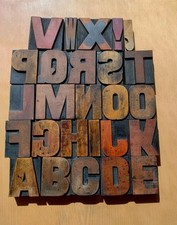 CHUNKY WOODEN Letterpress PRINTING BLOCKS 6.8cmcm High. Choose Your Letter.