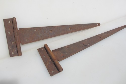 Vintage iron door hinges - iron,