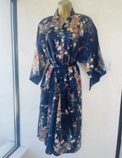 Vintage navy satin oriental
