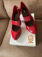 Kurt Geiger Ladies Red Patent Court Shoes Size UK 6.5 EU 40 Boxed