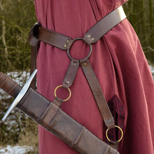 Brown leather sword frog - frog, belt