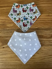 Set Of Two Handmade Baby Bibs