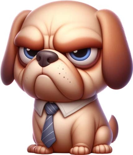 Funny grumpy puppy dog - funny,