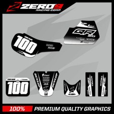 HONDA QR 50 MOTOCROSS GRAPHICS MX GRAPHICS KIT BLOCK BLK/WHI