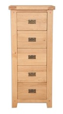 Chest Drawers Tallboy Oak Pine Bedroom Solid Harrogate Natural Assembled