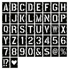 Letter Stencils Symbol Numbers Craft Stencil 42 Pcs Reusable Alphabet Templates