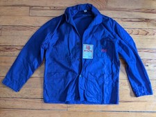 Vintage blue work jacket 100% cotton vintage size 52 moleskine peasant french 