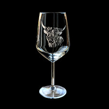 Highland Cow Wine Glass