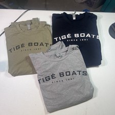 Tige Boats Men’s T Shirts XL And M Olive Black Grey