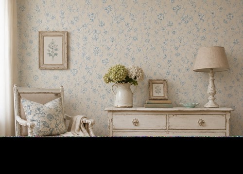 Jardin teal flower wallpaper - teal,
