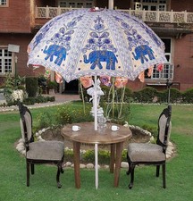 Garden Parasol Handmade Embroidered Indian Outdoor Sun Shade Patio Umbrella