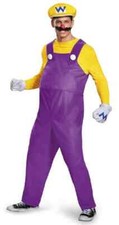 Wario Super Mario Brothers Nintendo Plumber Fancy Dress Halloween Adult Costume