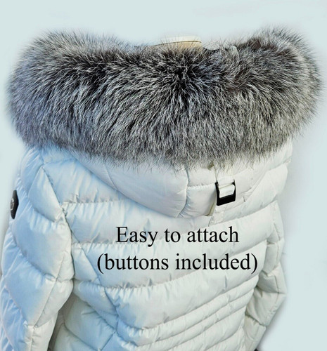 Real silver fox fur trim - fox,