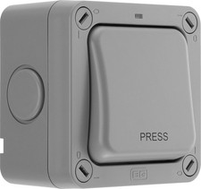 BG Electrical Outdoor Retractive Single Wall Press Switch with LED Indicator We