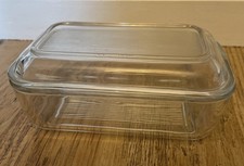 Vintage French Clear Glass Butter Dish With Lid