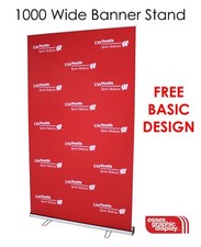 NEXT DAY ROLLER BANNER EXHIBITION STAND 1000MM WIDE NEW WITH QUALITY GRAPHIC