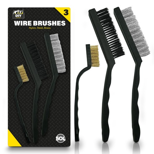3pk wire brush set - wire,